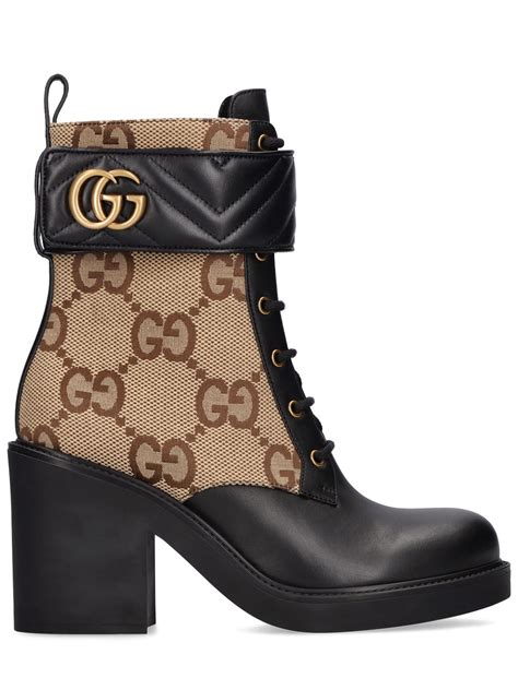 gucci black trip gg logo boots/booties|designer gucci lace boots.